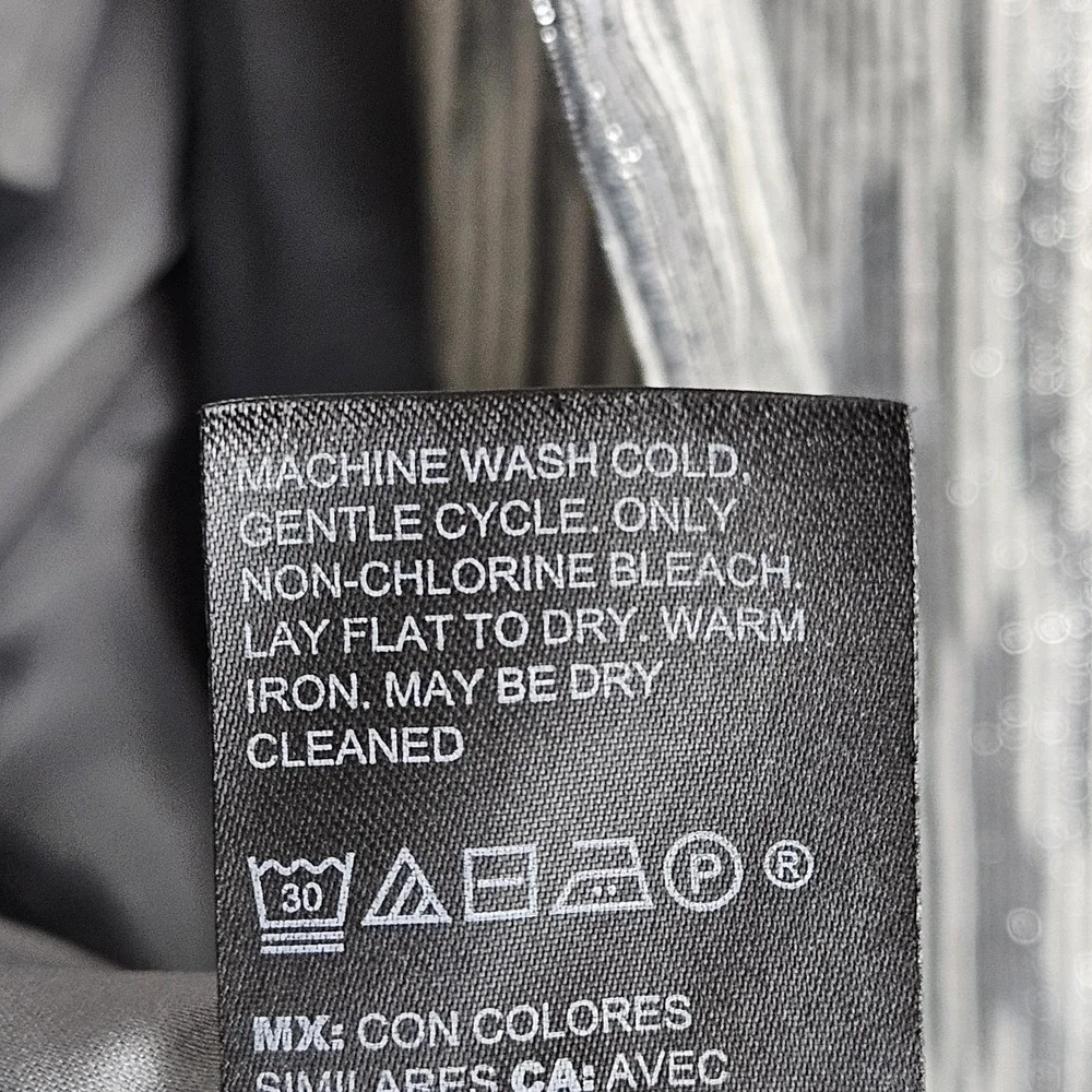 Chico's Travelers Textured Lurex Jacket Sz 0 US S 4 6 Gray‎ Metallic Silver